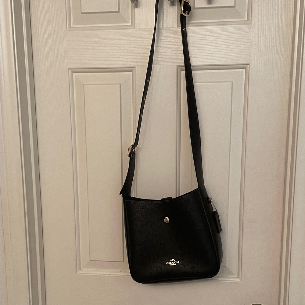 Coach Hadley Convertible Crossbody Bag pebbled leather Gold Black